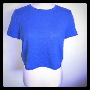 Antonio Melani- Blue cashmere crop top sweater